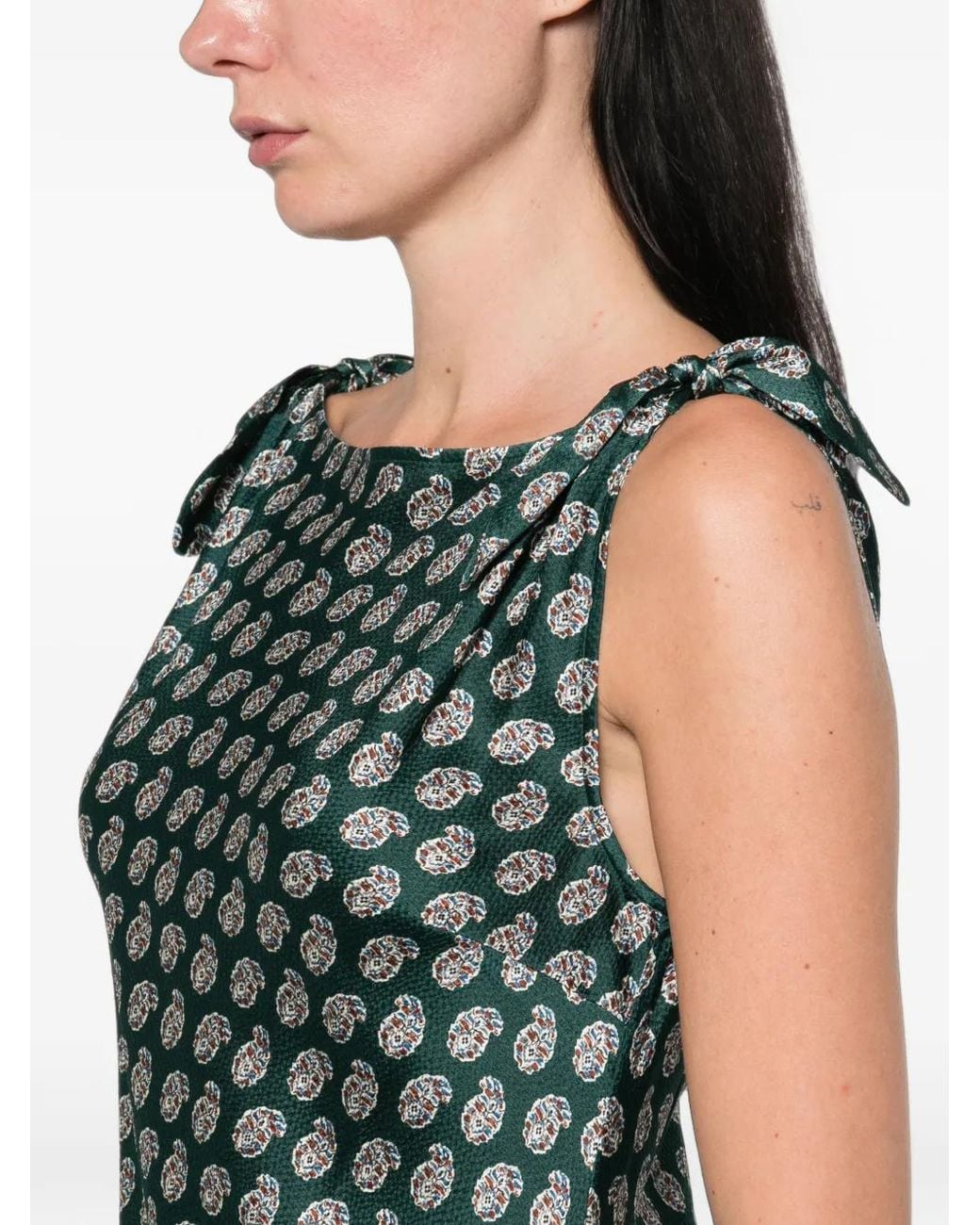 Doen Green Paisley-Print Midi Dress