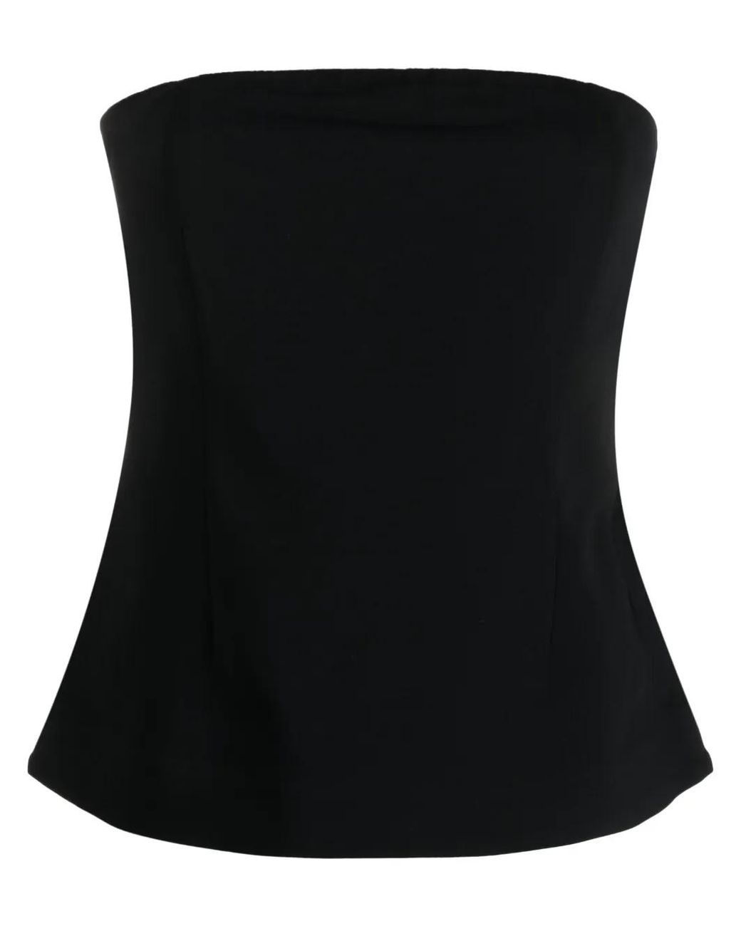 Co. Black Strapless Stretch-Crepe Top
