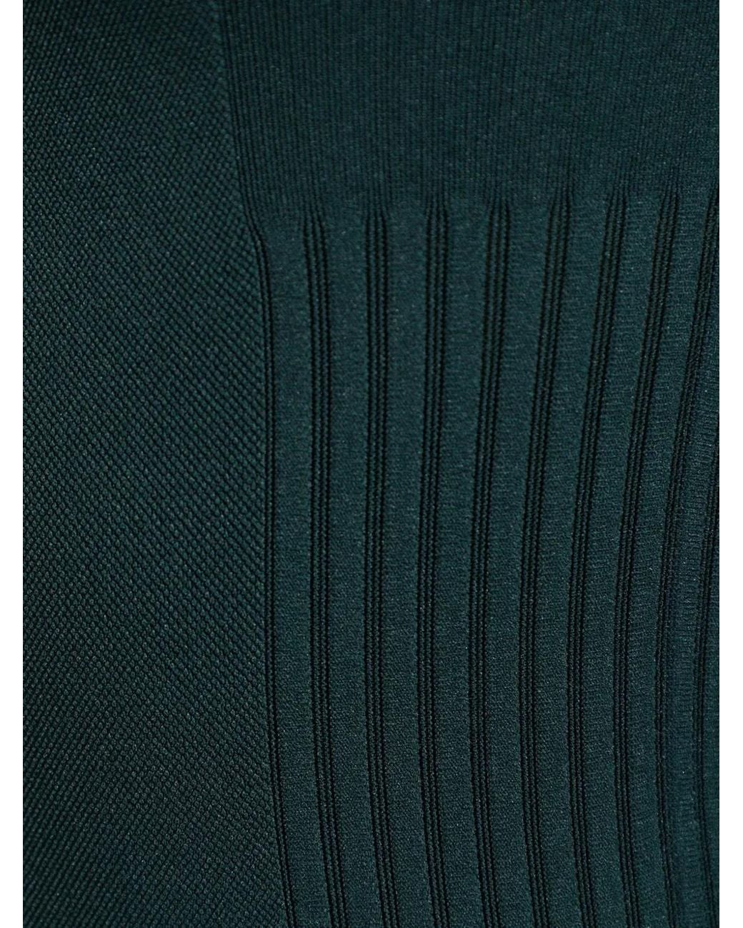 Pleats Please Issey Miyake Green Fitted Turtleneck Sweater