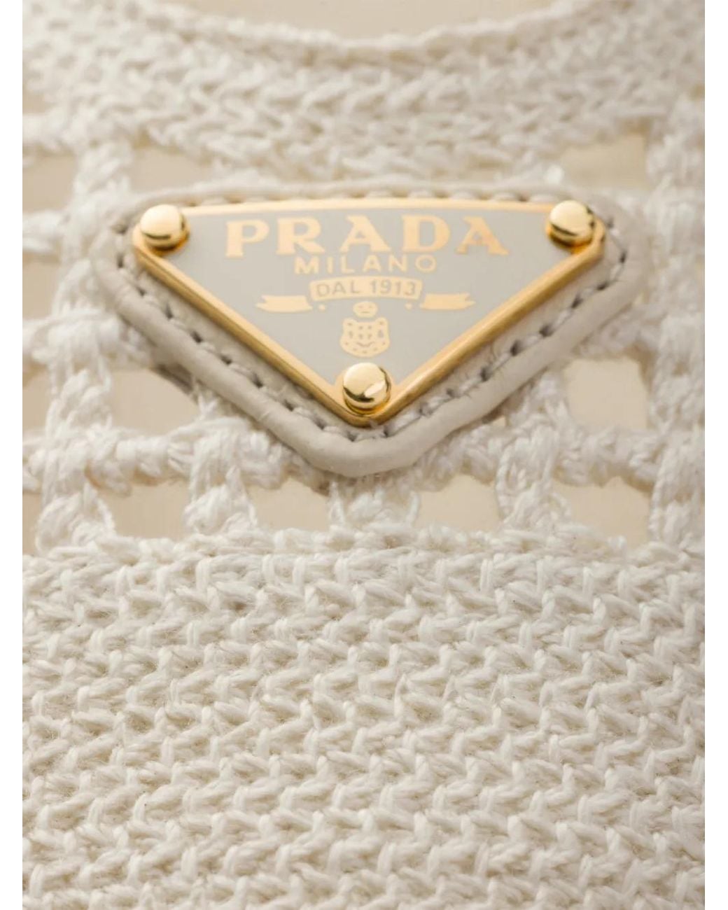 Prada White Crochet Ballerinas
