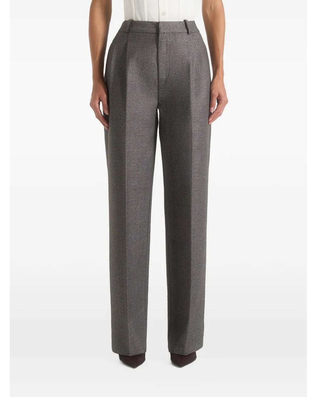 Manière De Voir Gray Julie Speckled Tailored Twin-Pleat Trousers