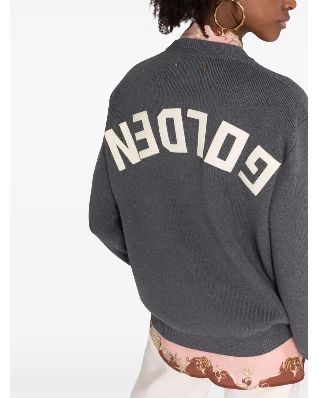 Golden Goose Deluxe Brand Gray Ribbed Crewneck Knit Sweater