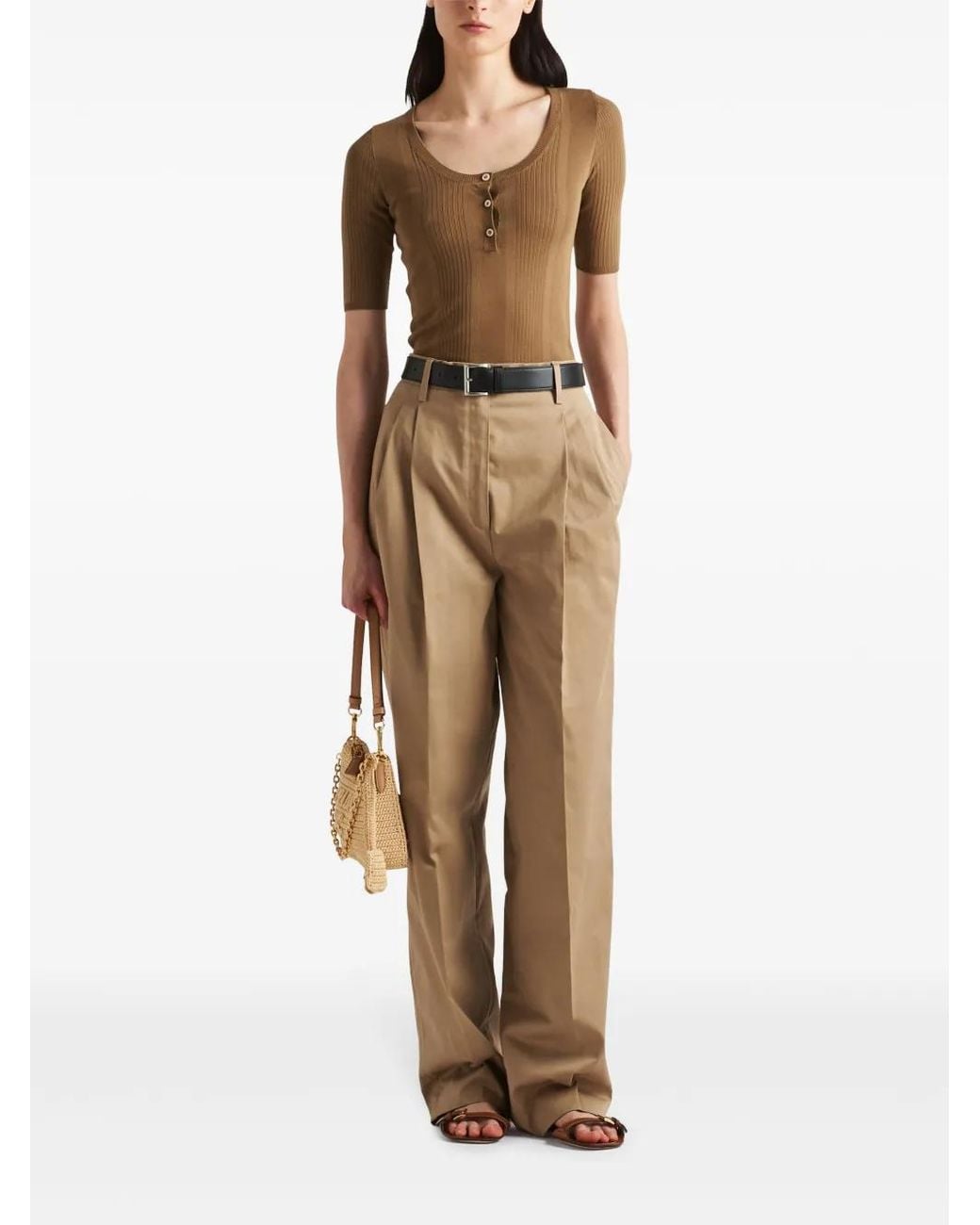 Prada Natural Cotton Trousers