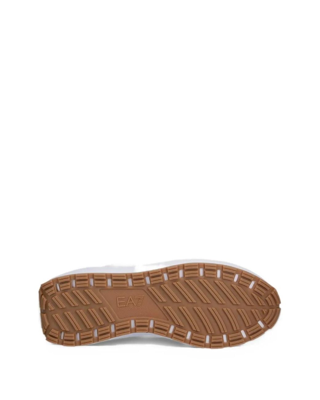 EA7 Logo-Patch Panelled Sneakers in White | Lyst