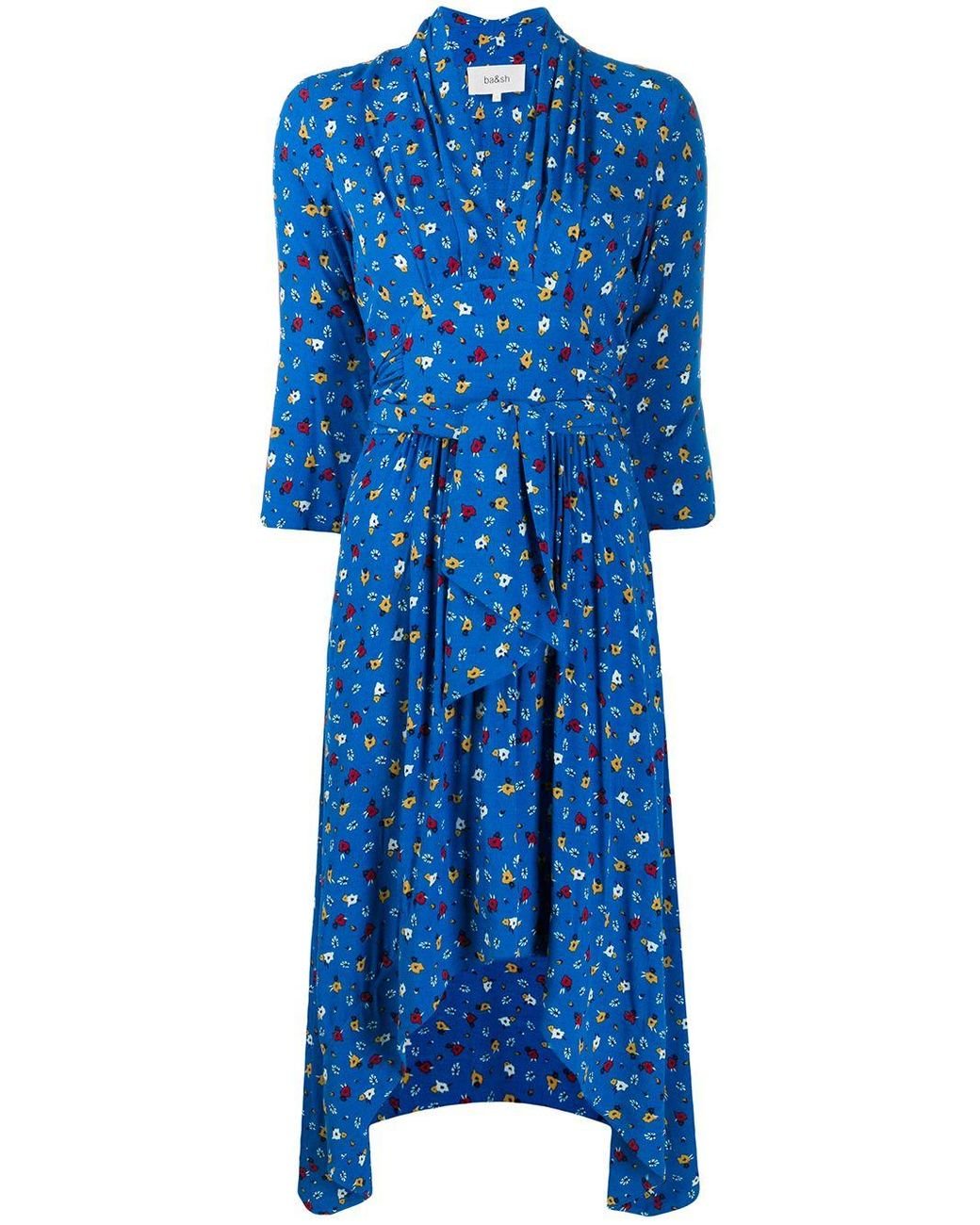 Ba&sh Lilia Floral Midi Dress in Blue | Lyst Canada