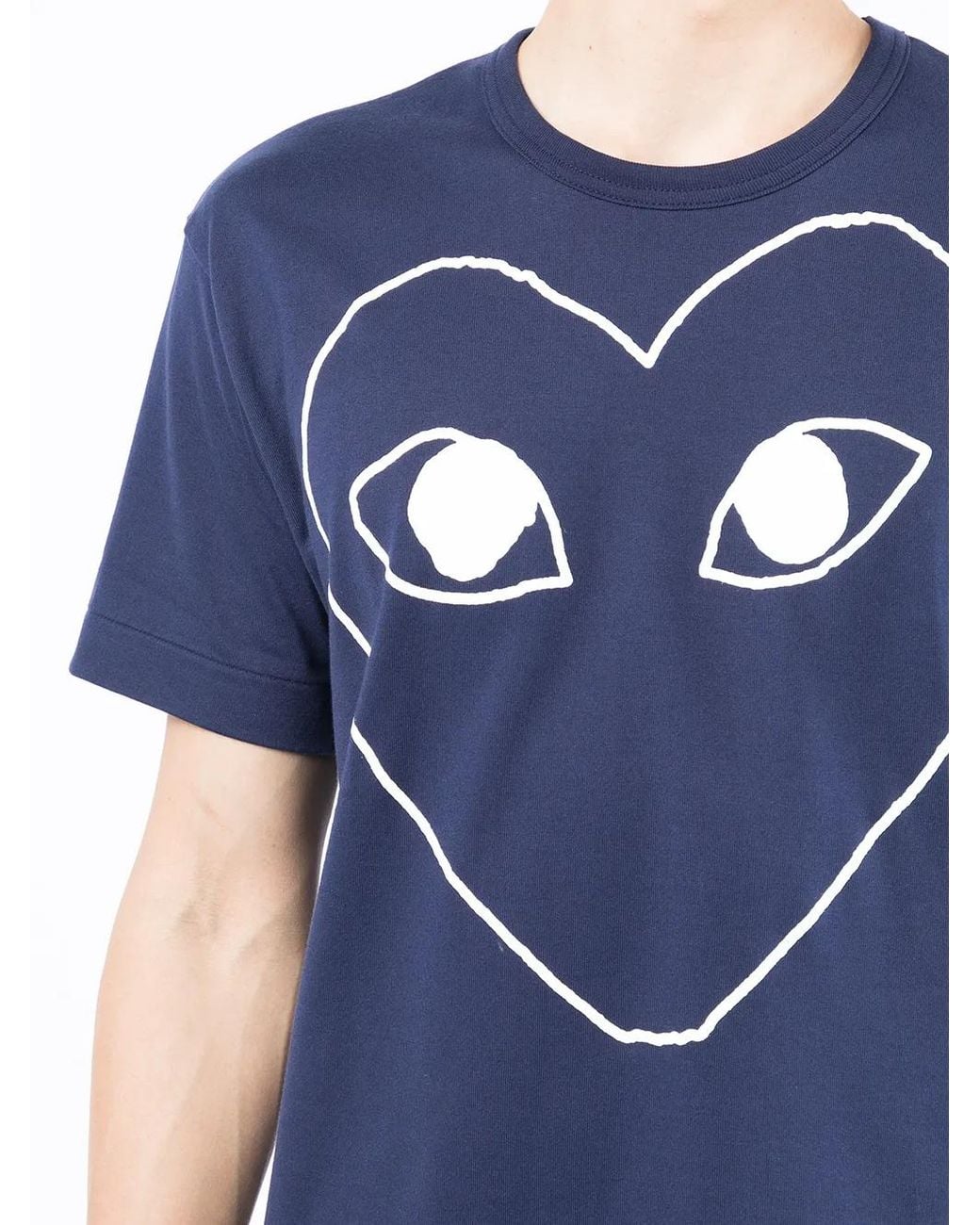 COMME DES GARÇONS PLAY Blue Logo-Print Short-Sleeved T-Shirt for men