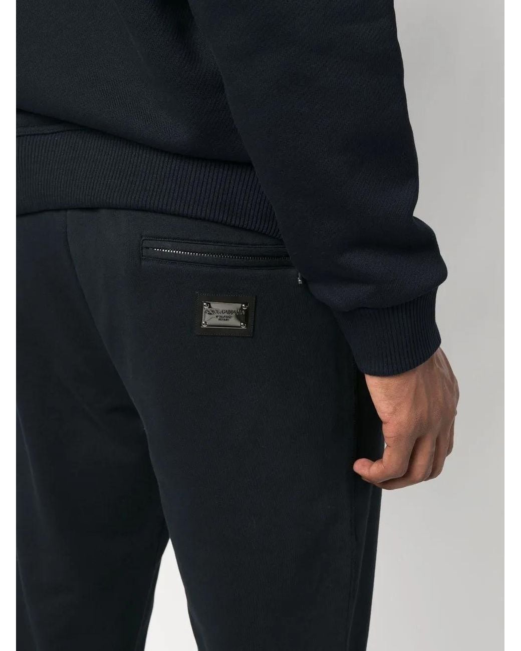 Dolce & Gabbana Black Jersey Jogging Trousers With Branded Tag for men