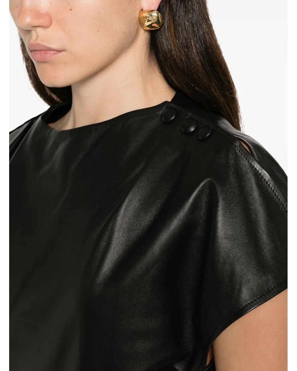 Isabel Marant Black Alia Leather Mini Dress
