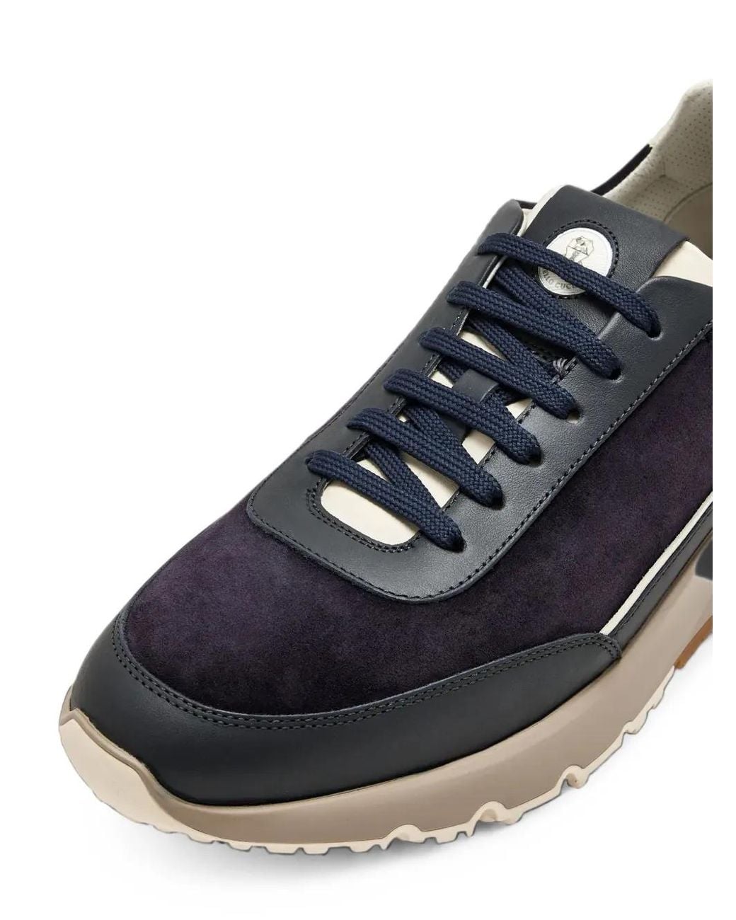 Brunello Cucinelli Blue Suede Runner Sneakers for men