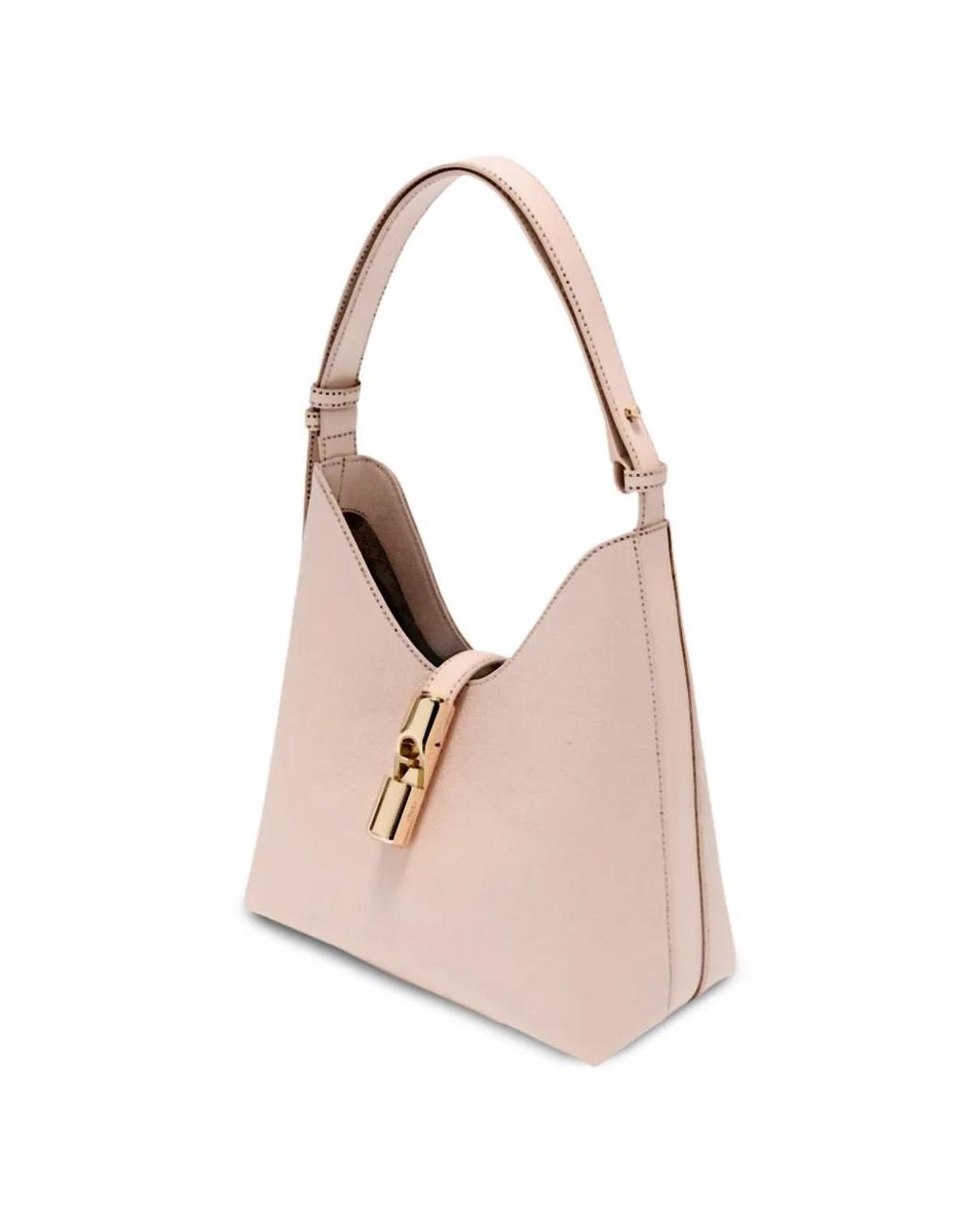 Furla Pink Small Goccia Leather Shoulder Bag