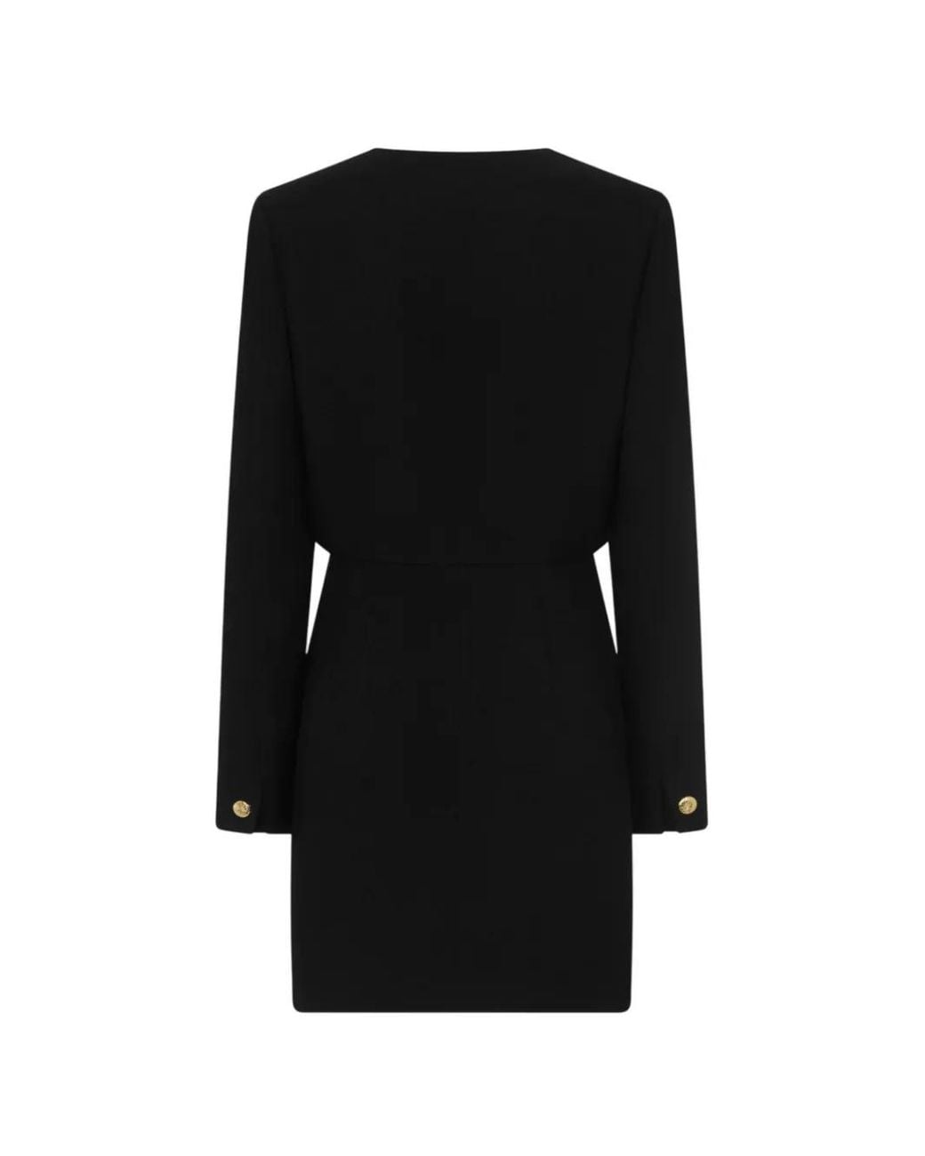 Blazé Milano Black Luna Friesian Button-Up V-Neck Dress