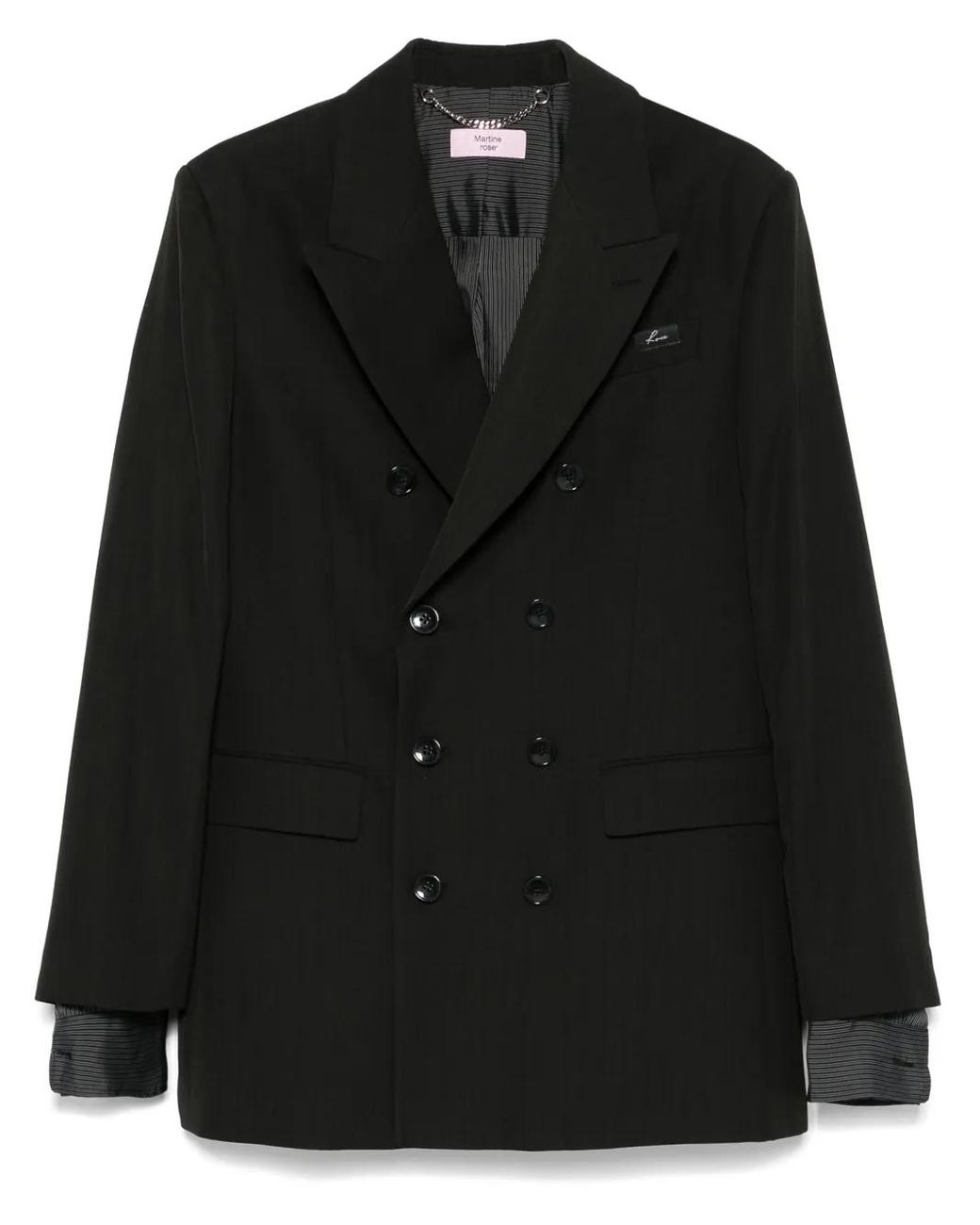 Martine Rose Black Double-Breasted Jacket