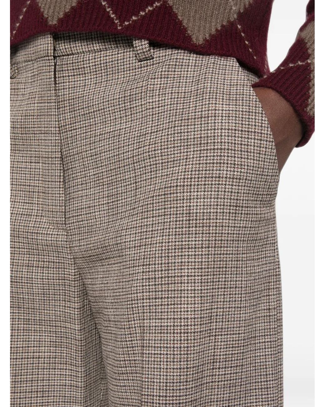 Maje Gray Checked Suit Trousers