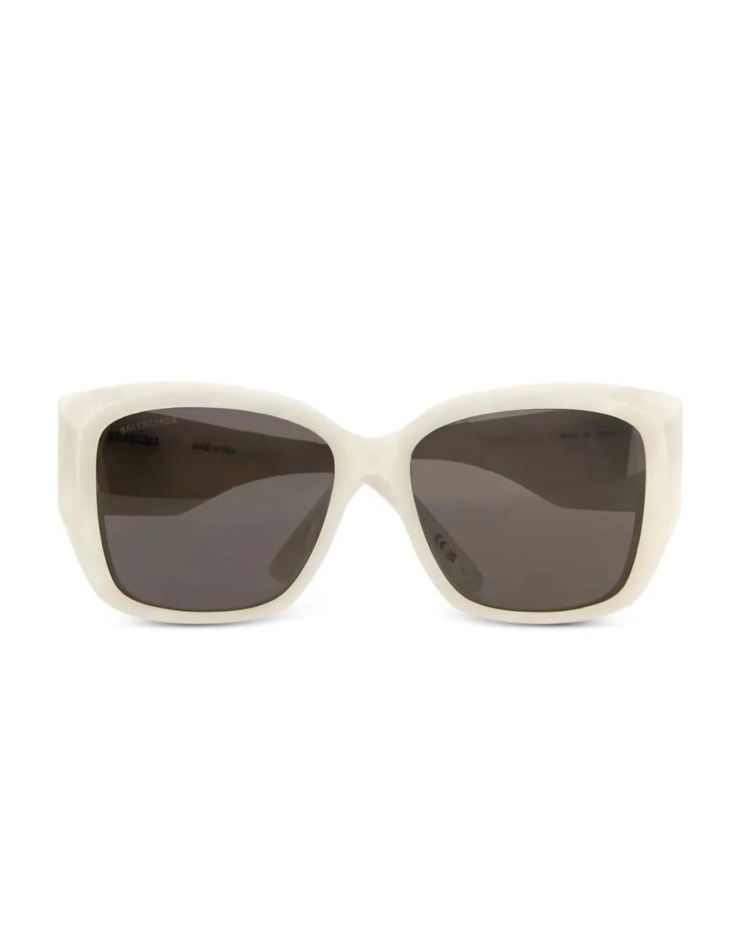 Balenciaga White Rectangle Branded Sunglasses for men