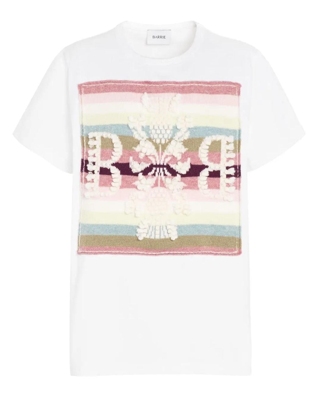Barrie White Logo-Patch Striped T-Shirt