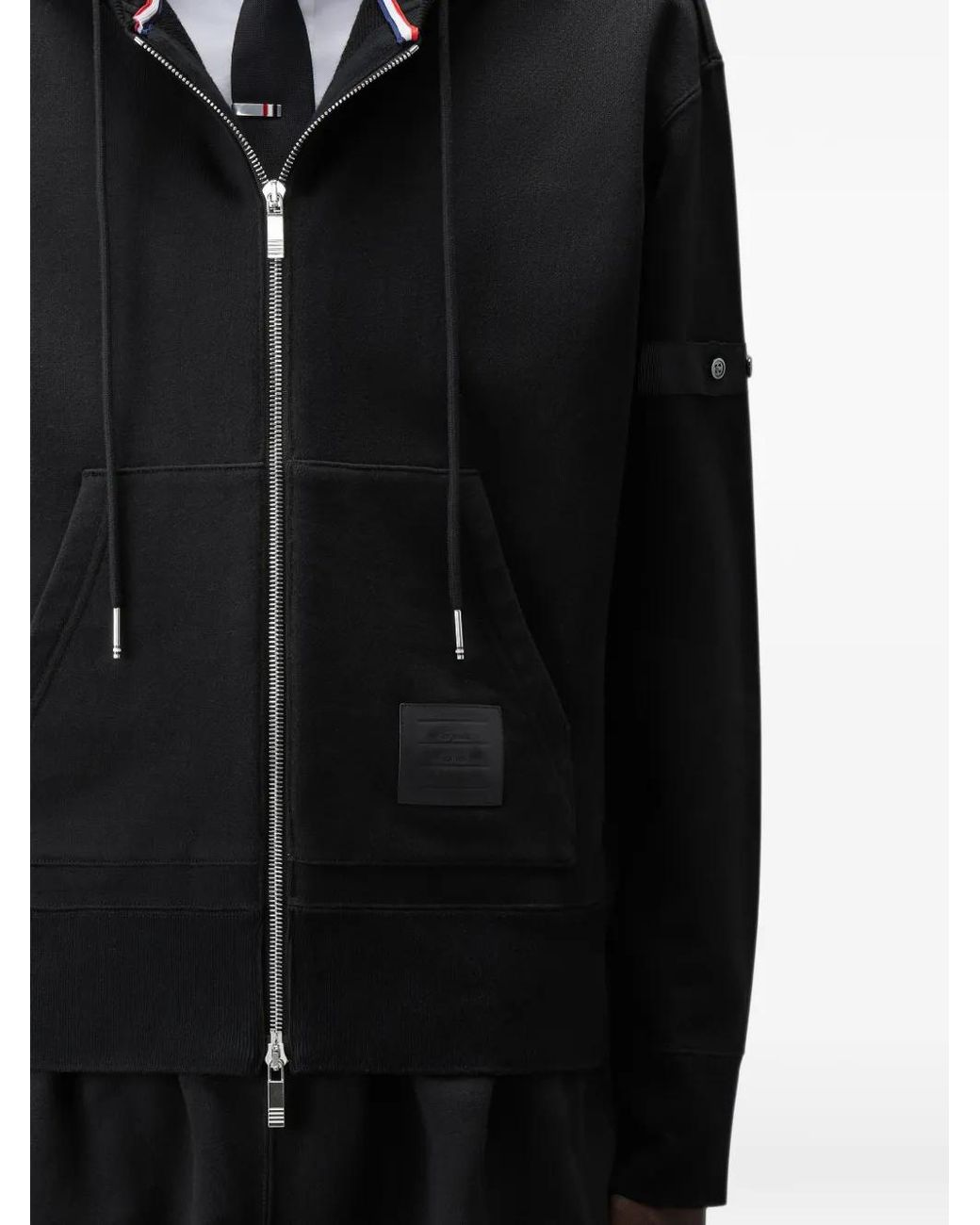 Thom Browne Black Loopback Jersey Armband Hoodie for men