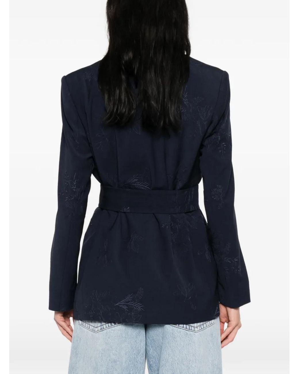 Twinset Blue Floral Tie-Waist Jacket