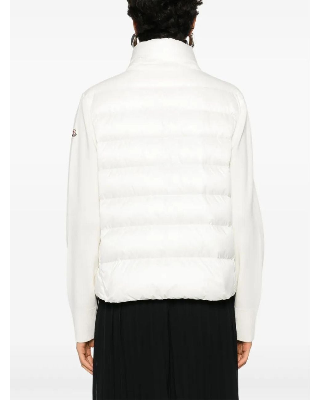 Moncler White Padded Virgin Wool Cardigan