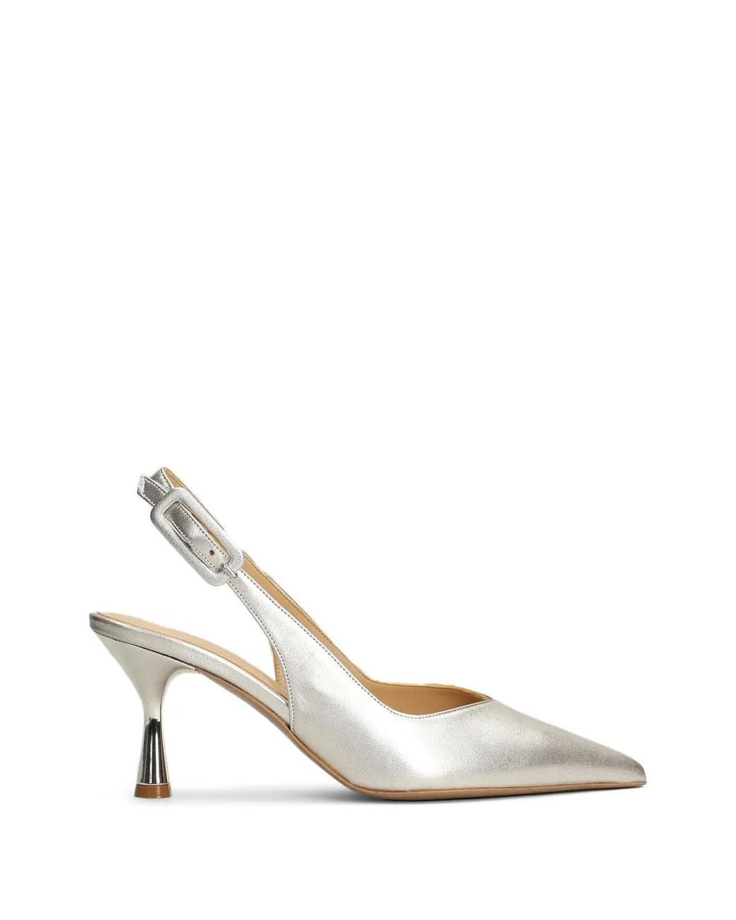 Fratelli Russo White Pointed-Toe Slingback Pumps