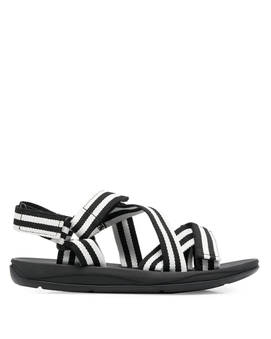 Camper Black Match Striped Sandals for men