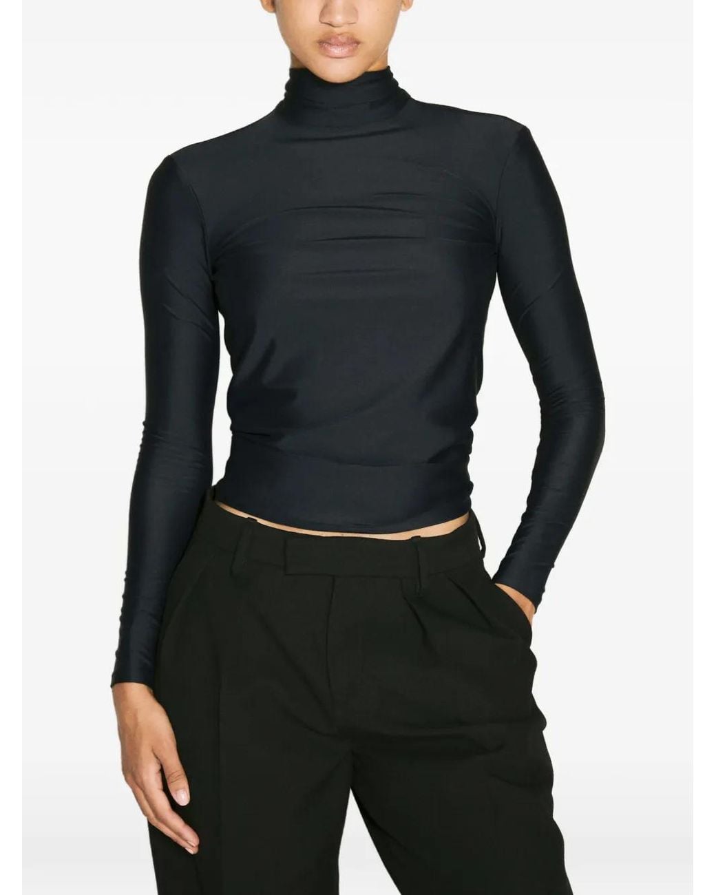 Balenciaga Blue Long-Sleeve Turtleneck T-Shirt