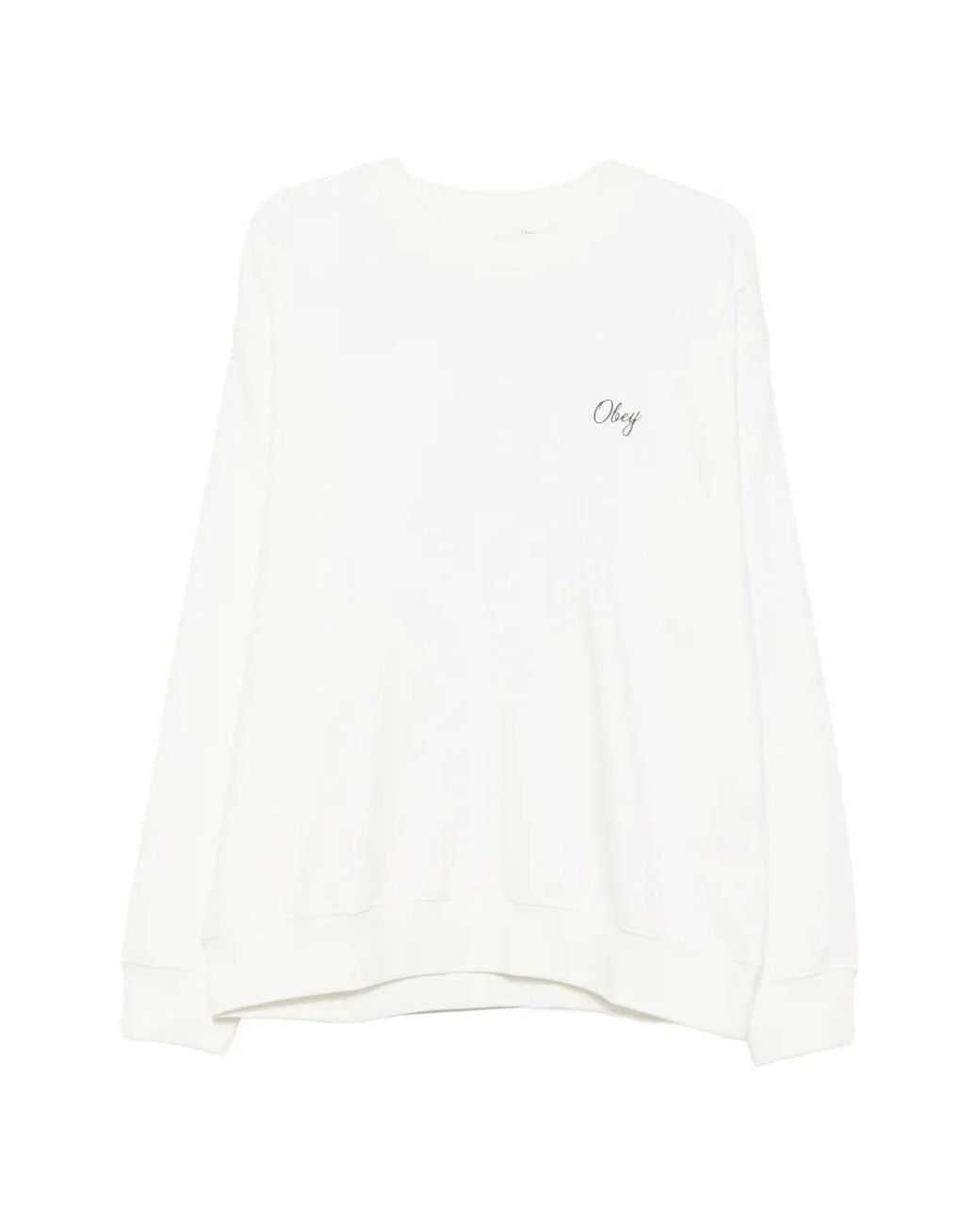 Obey White Paper Rose Graphic-Print Sweatshirt for men