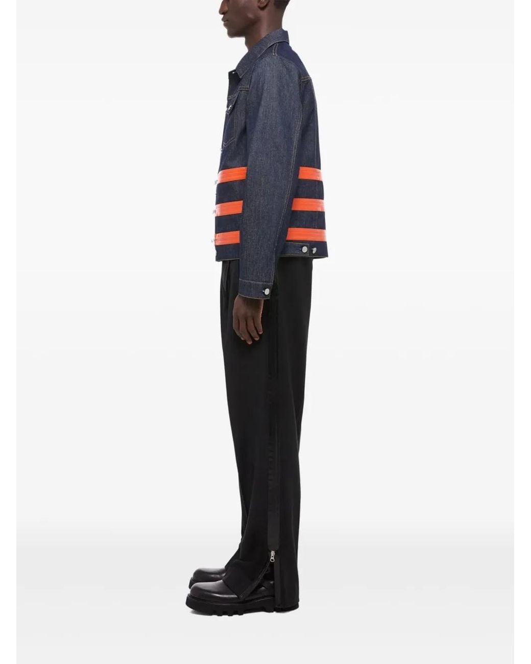 Helmut Lang Blue 3 Zip Trucker.Bklyn for men