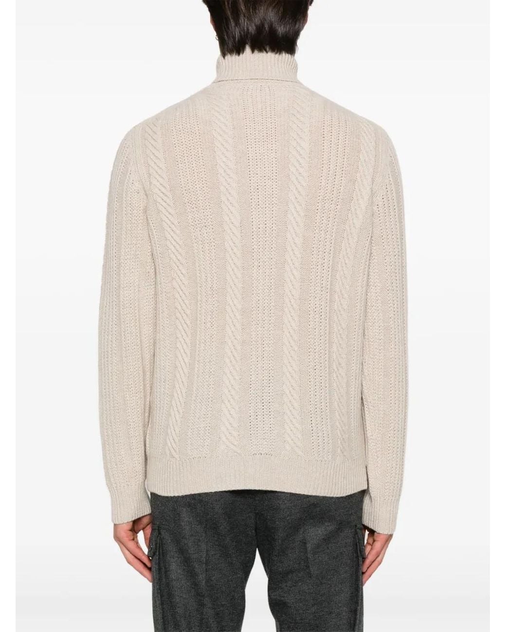Corneliani White Turtleneck Sweater for men