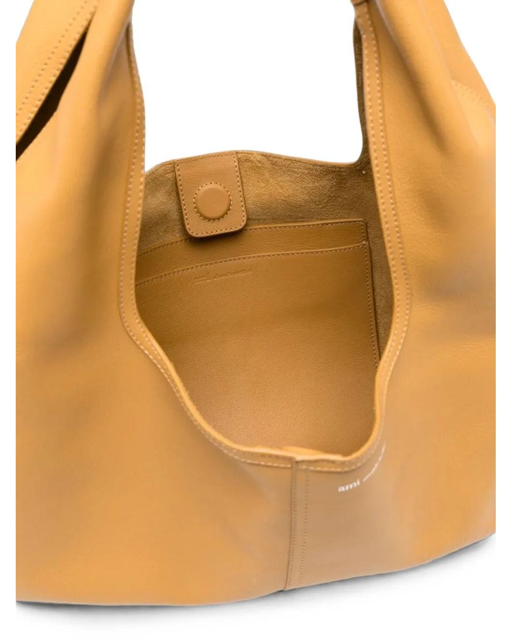 AMI Natural Etienne Leather Shoulder Bag