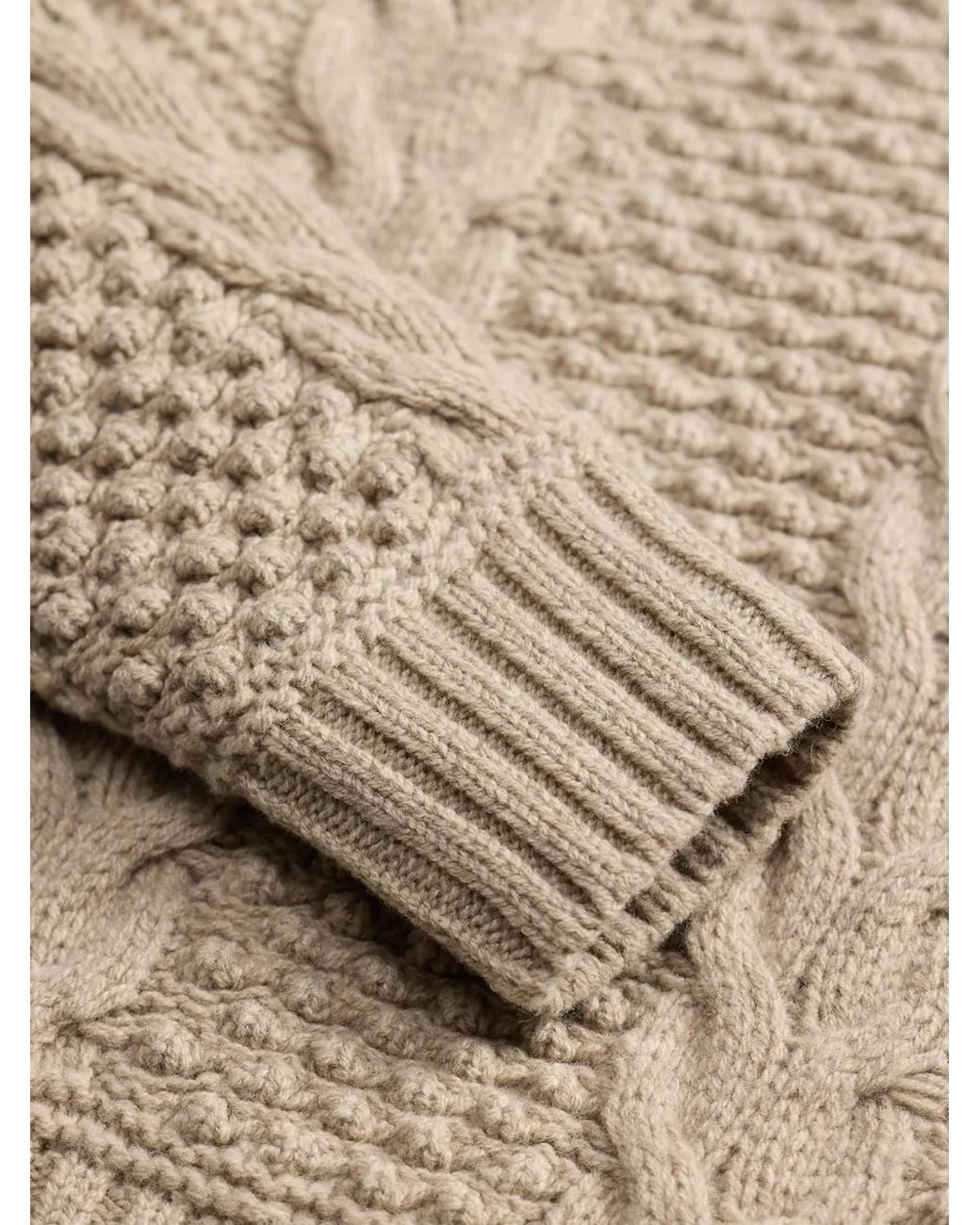 RRL Natural Cable-Knit Shawl-Collar Sweater for men