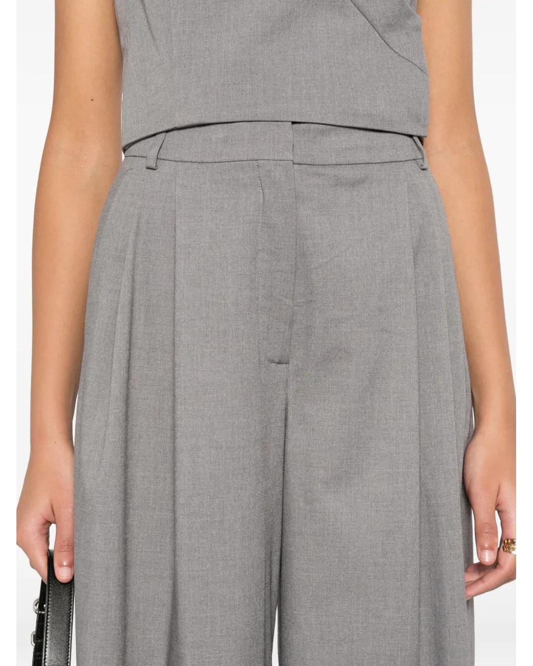 A.M.G Gray Pleated Trousers