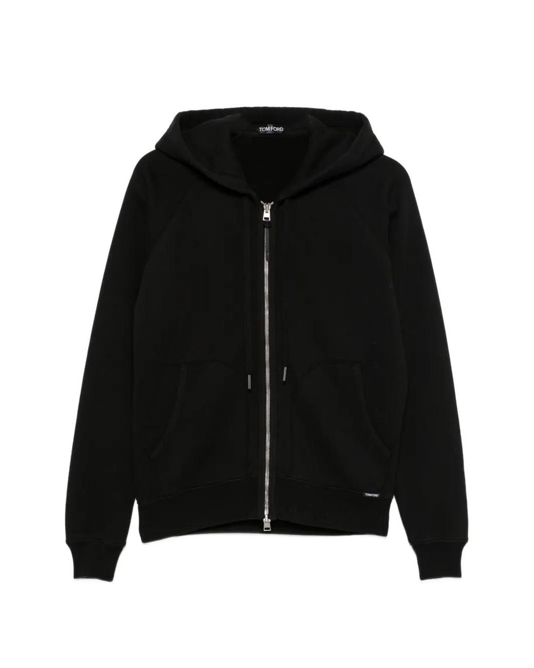 Tom Ford Black Zip-Fastening Drawstring Hoodie for men