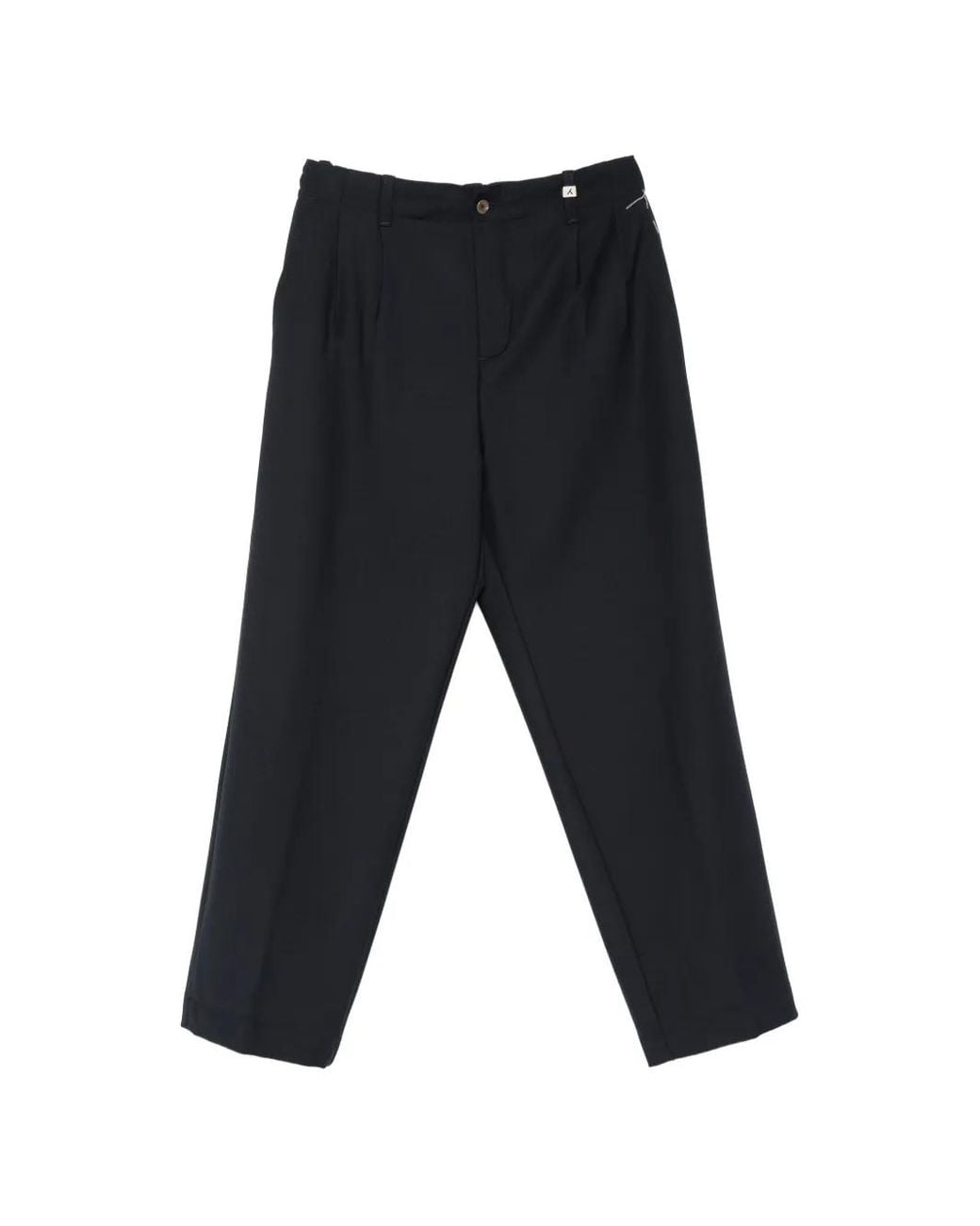 Myths Blue Pleated-Front Wide-Leg Trousers for men