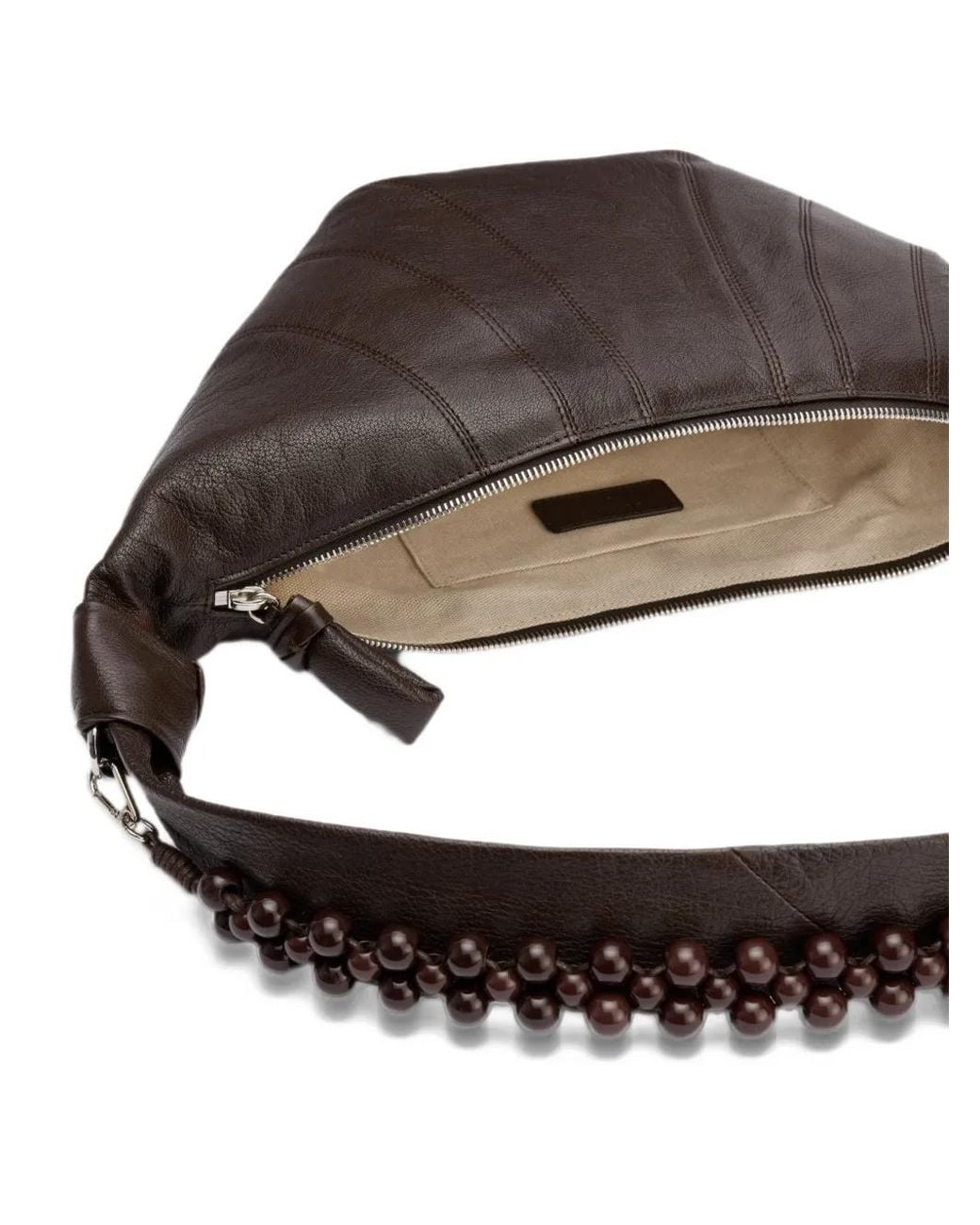 Lemaire Gray Medium Pearls Croissant Shoulder Bag
