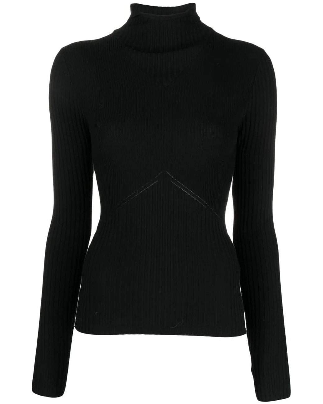 ANDREADAMO Black Gerippter Pullover