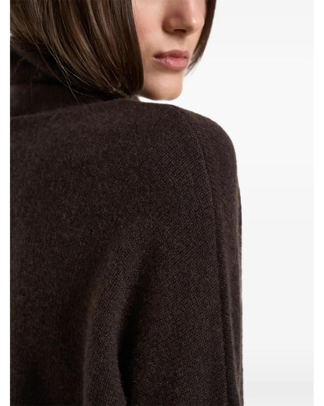 Kujten Black Roll-Neck Drop-Shoulder Sweater