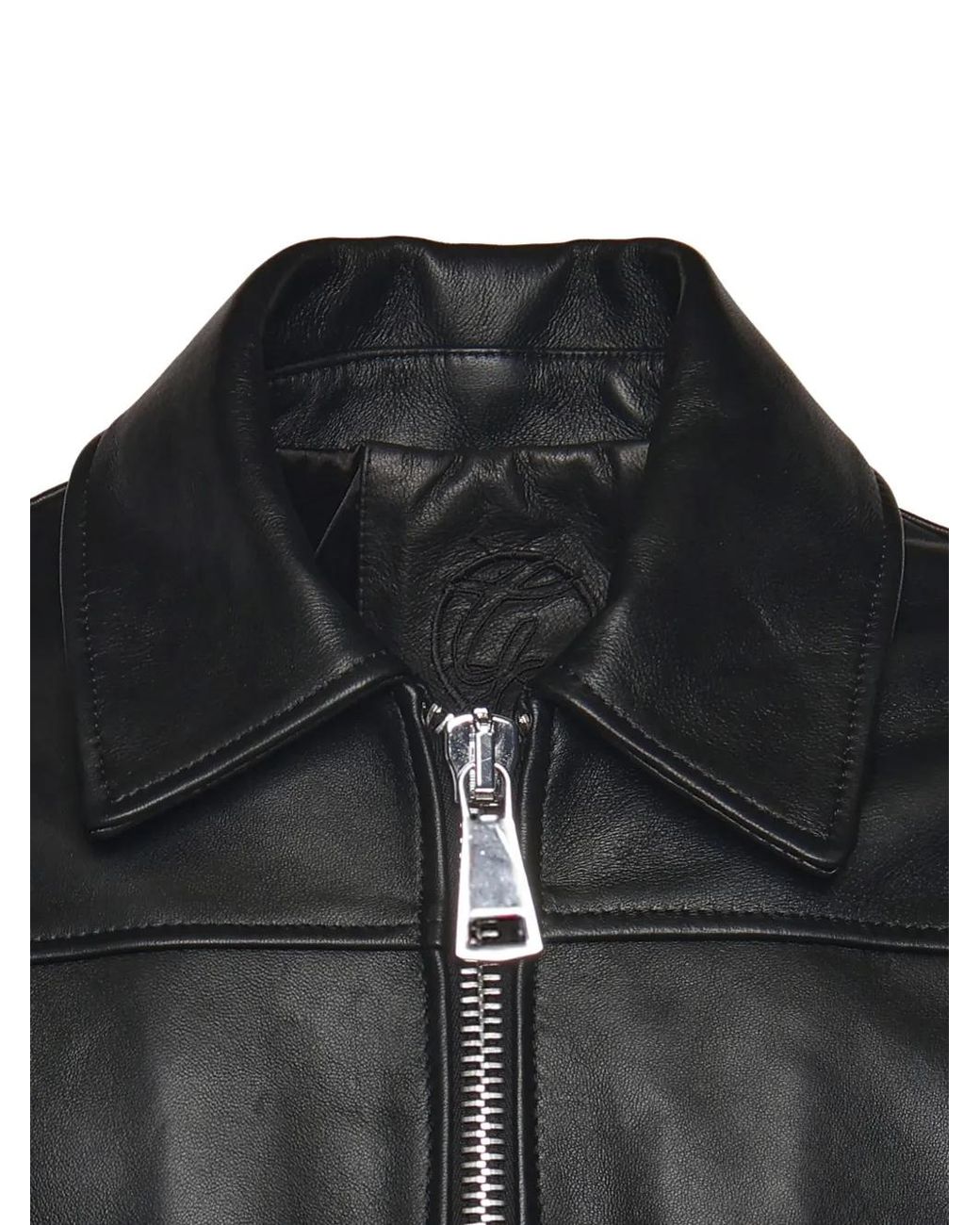 Giuliano Galiano Black Zipped Nappa Jacket for men