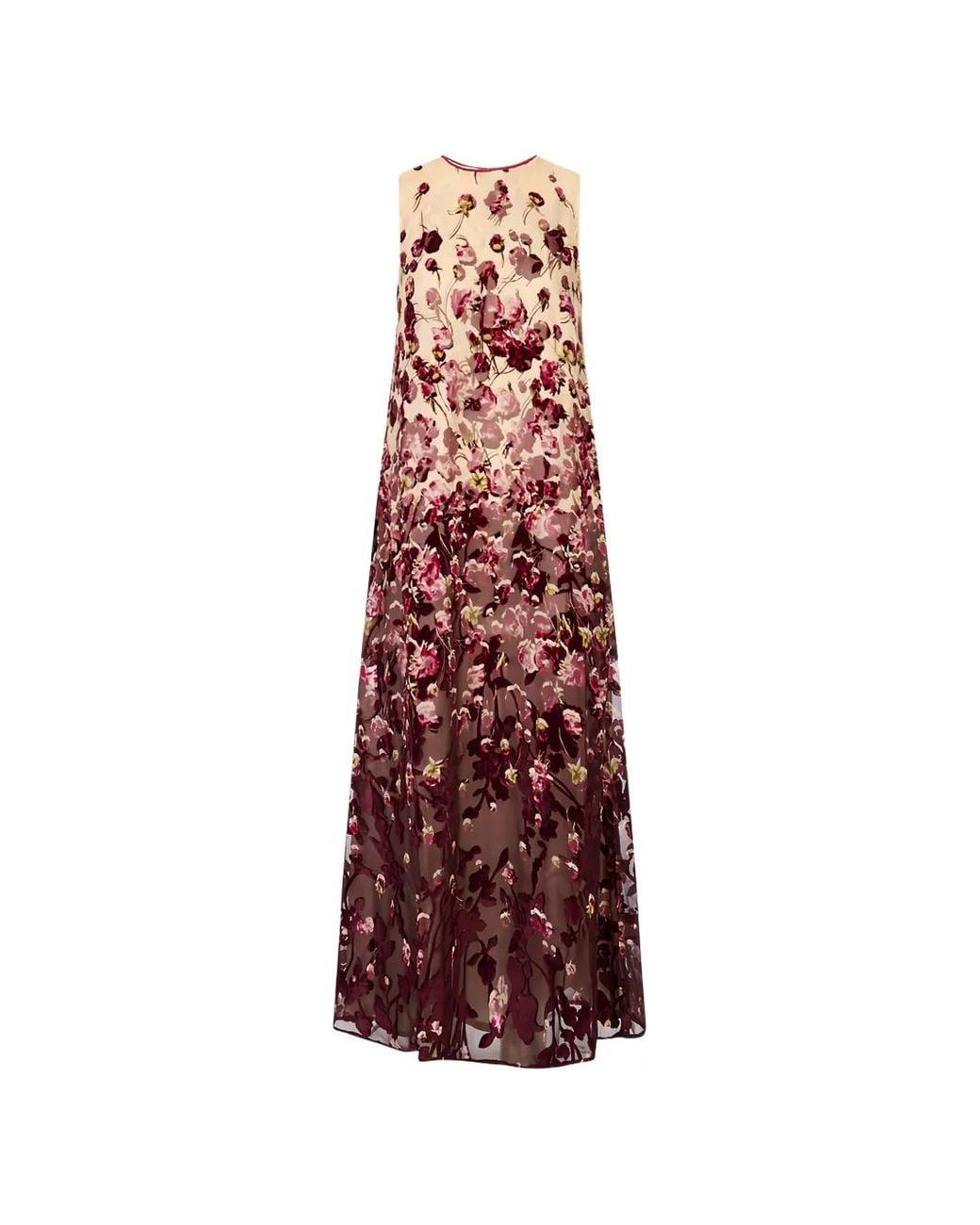 F.R.S For Restless Sleepers White Megera Roses-Devoré Maxi Dress