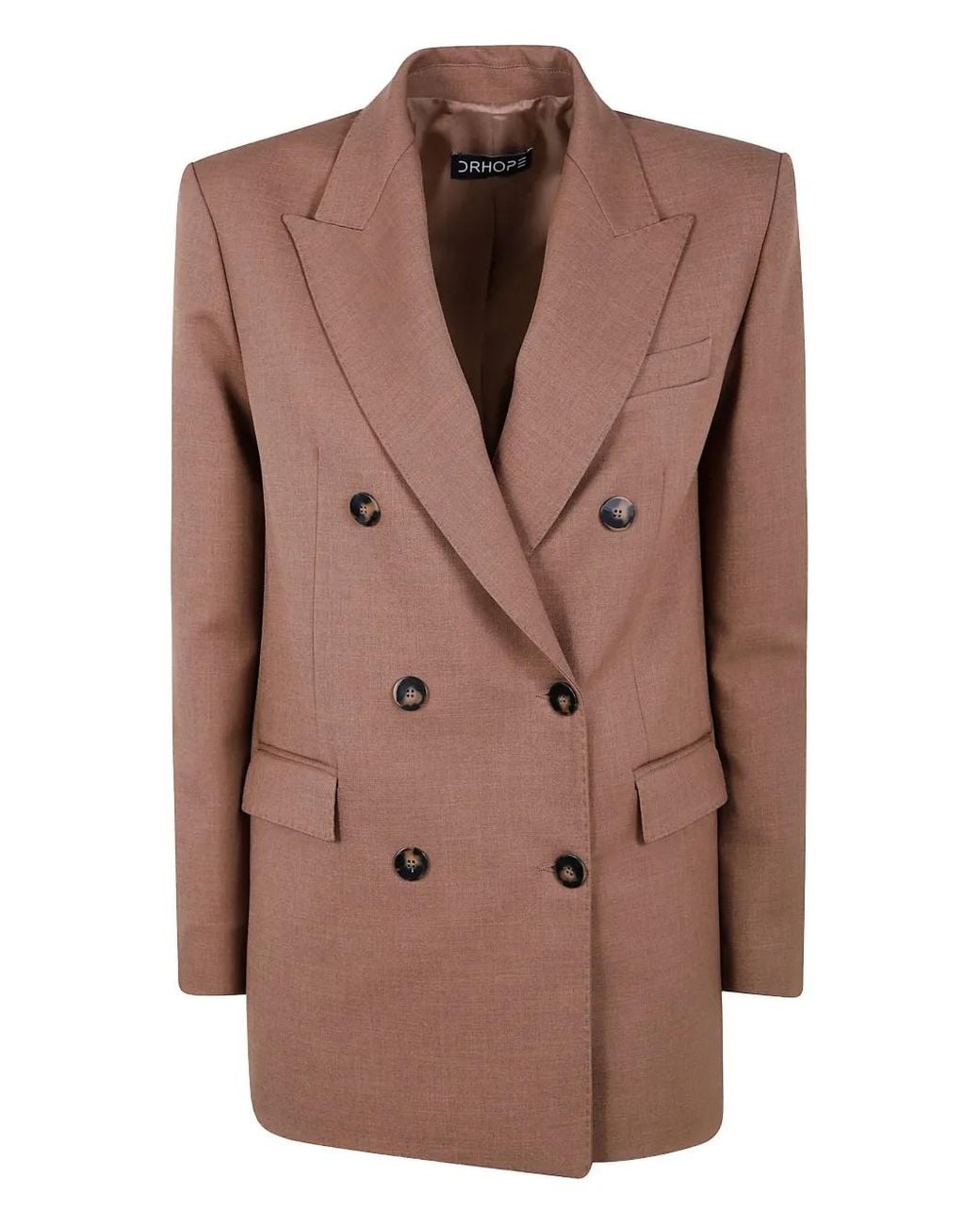 DR. HOPE Brown Double-Breasted Blazer