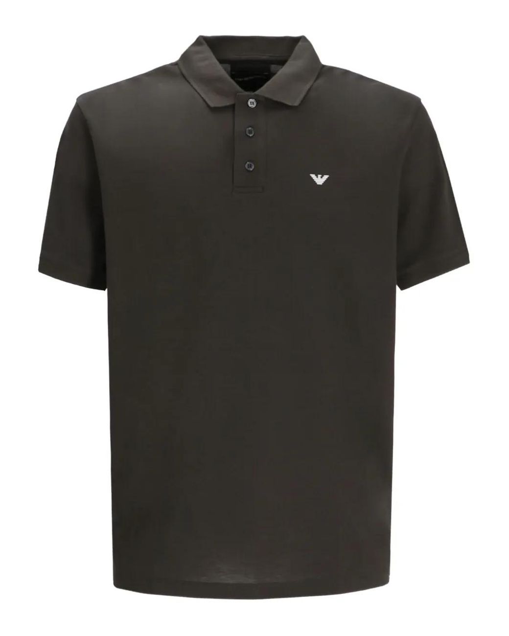 Emporio Armani Black Eagle-Logo Polo Shirt for men