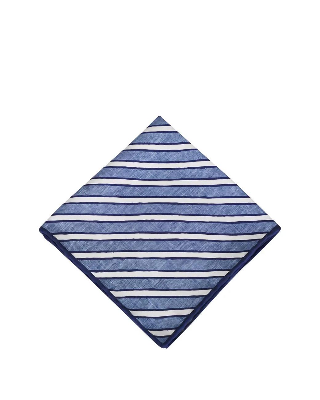 Brunello Cucinelli Blue Striped Pocket Square for men