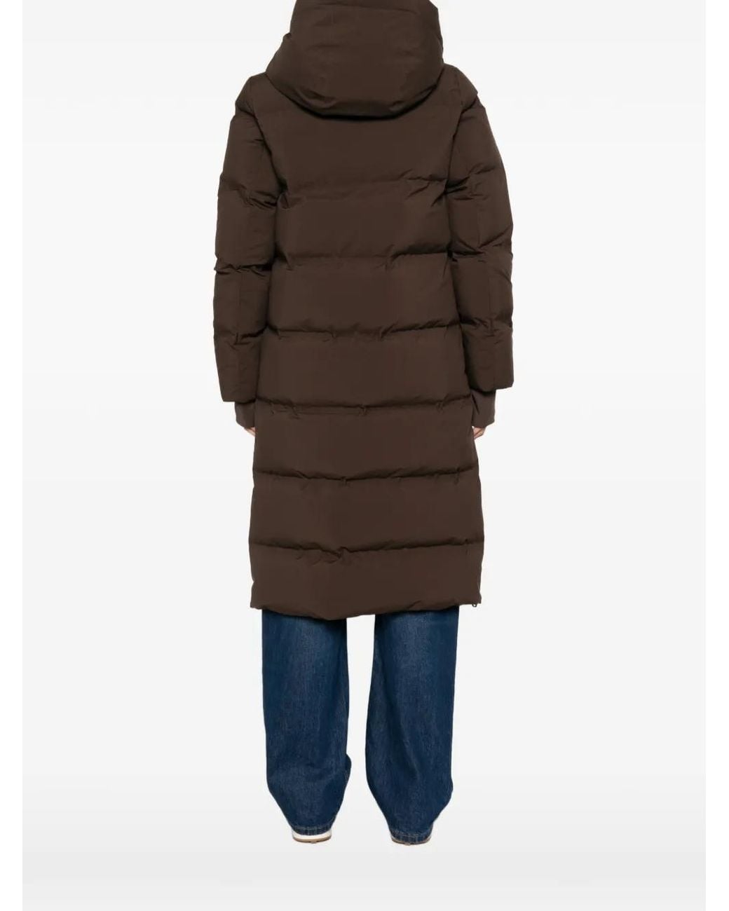 Marc O' Polo Brown Quilted Hooded Coat