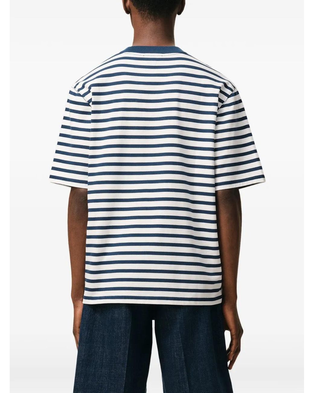 AMI Blue Boxy Fit T-Shirt Coeur Patch