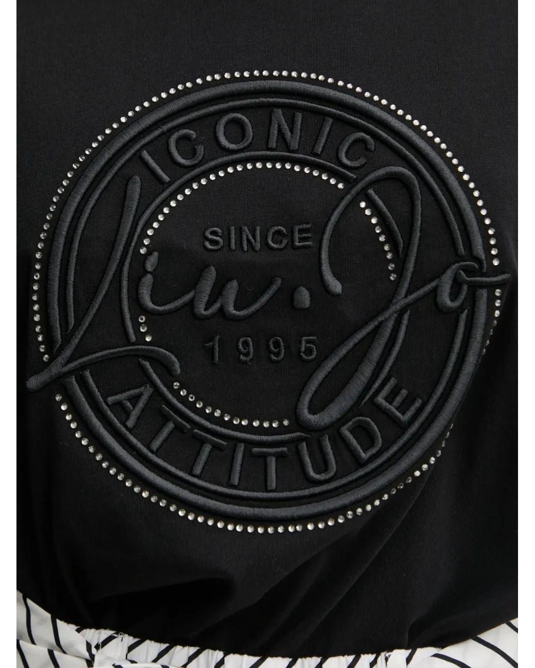 Liu Jo Black Logo-Embroidered T-Shirt