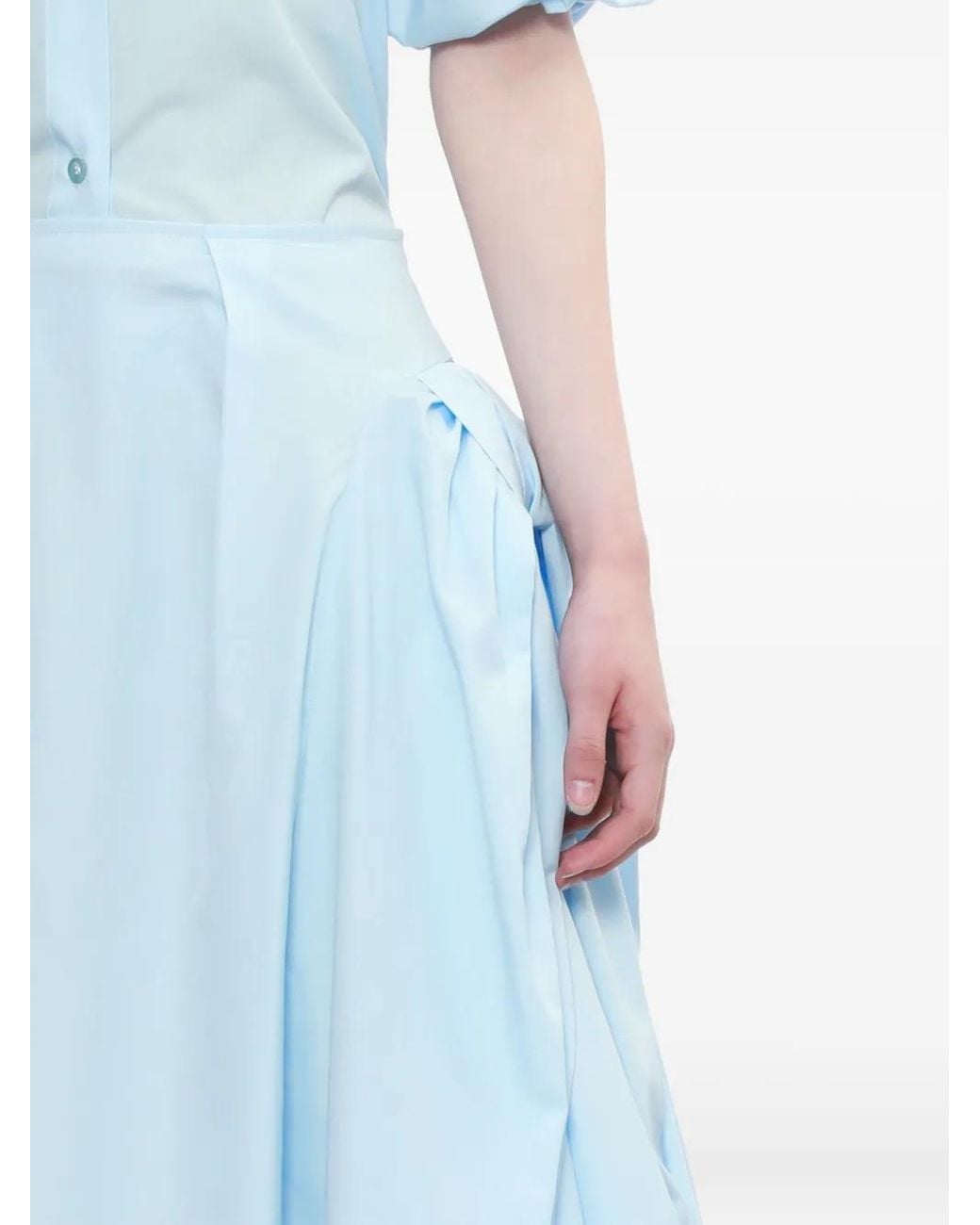 Simone Rocha Blue Pleated Panelled Midi Skirt