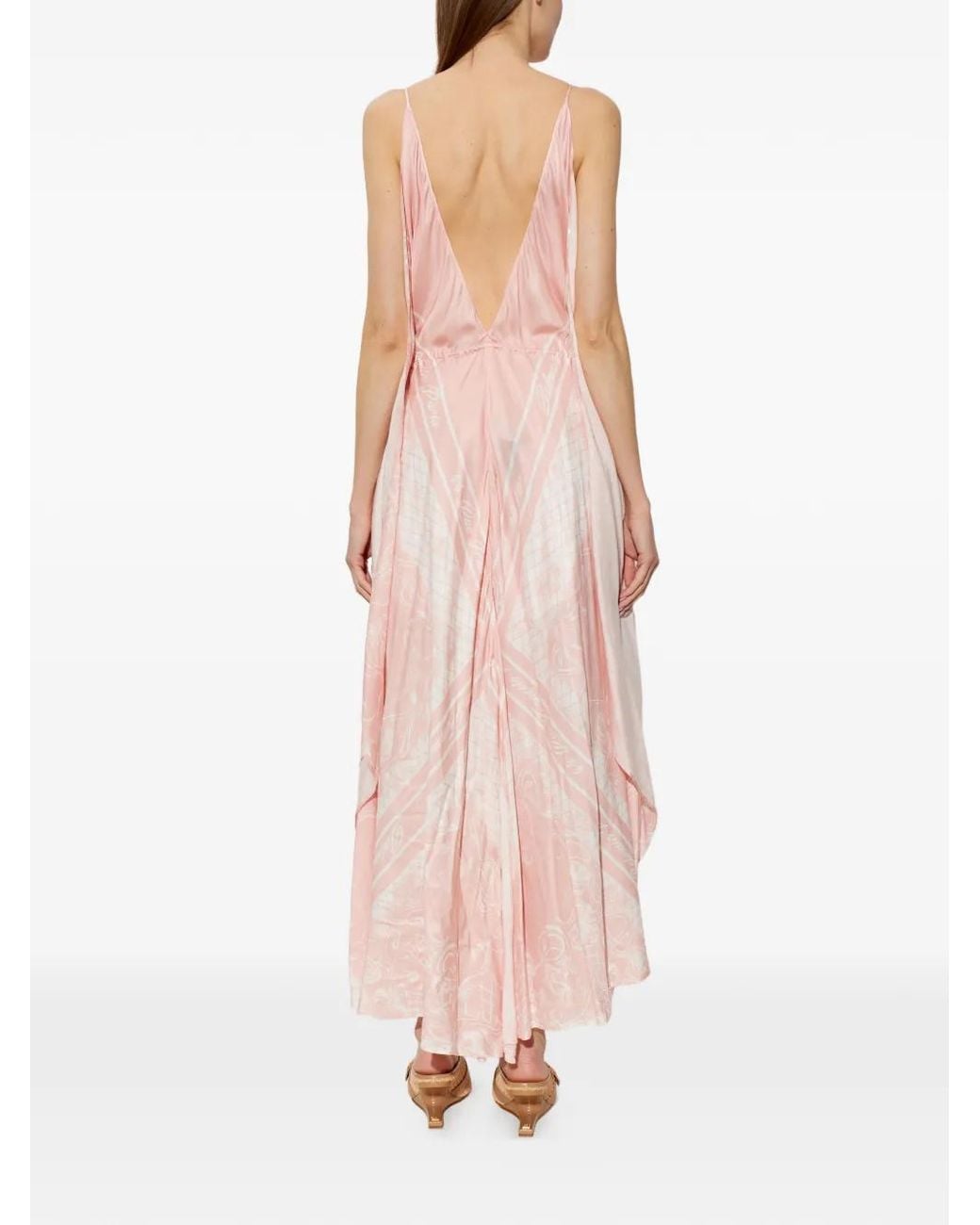 Balmain Pink Asymmetrical Strappy Dress