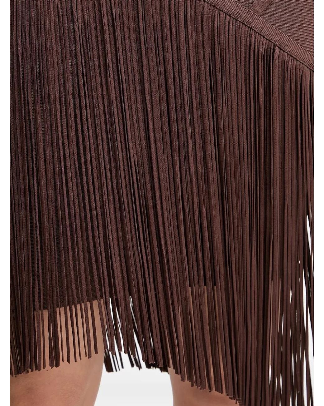 Hervé Léger Purple Fringed Strap ~Mini Dress