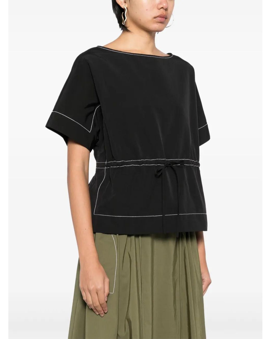 Jonathan Simkhai Black Cotton Blend Top