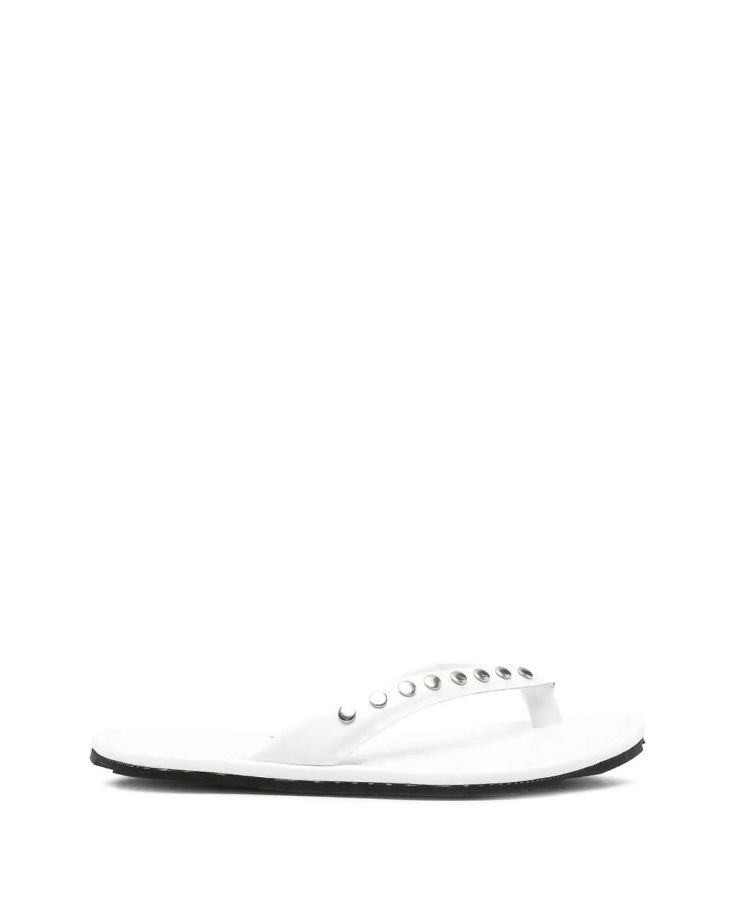 Ria Menorca White Dali Studded Thong-Strap Sandals