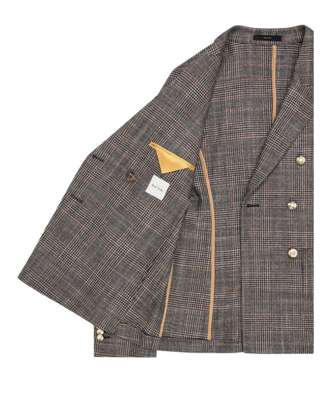 Paul Smith Brown Double-Breasted Check Blazer